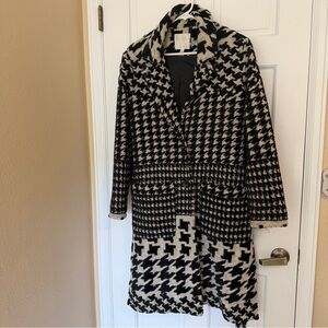 Anthropologie Black and White Houndstooth Jacket